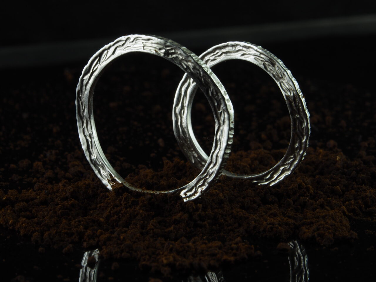 Verighete din Platina - Design Organic