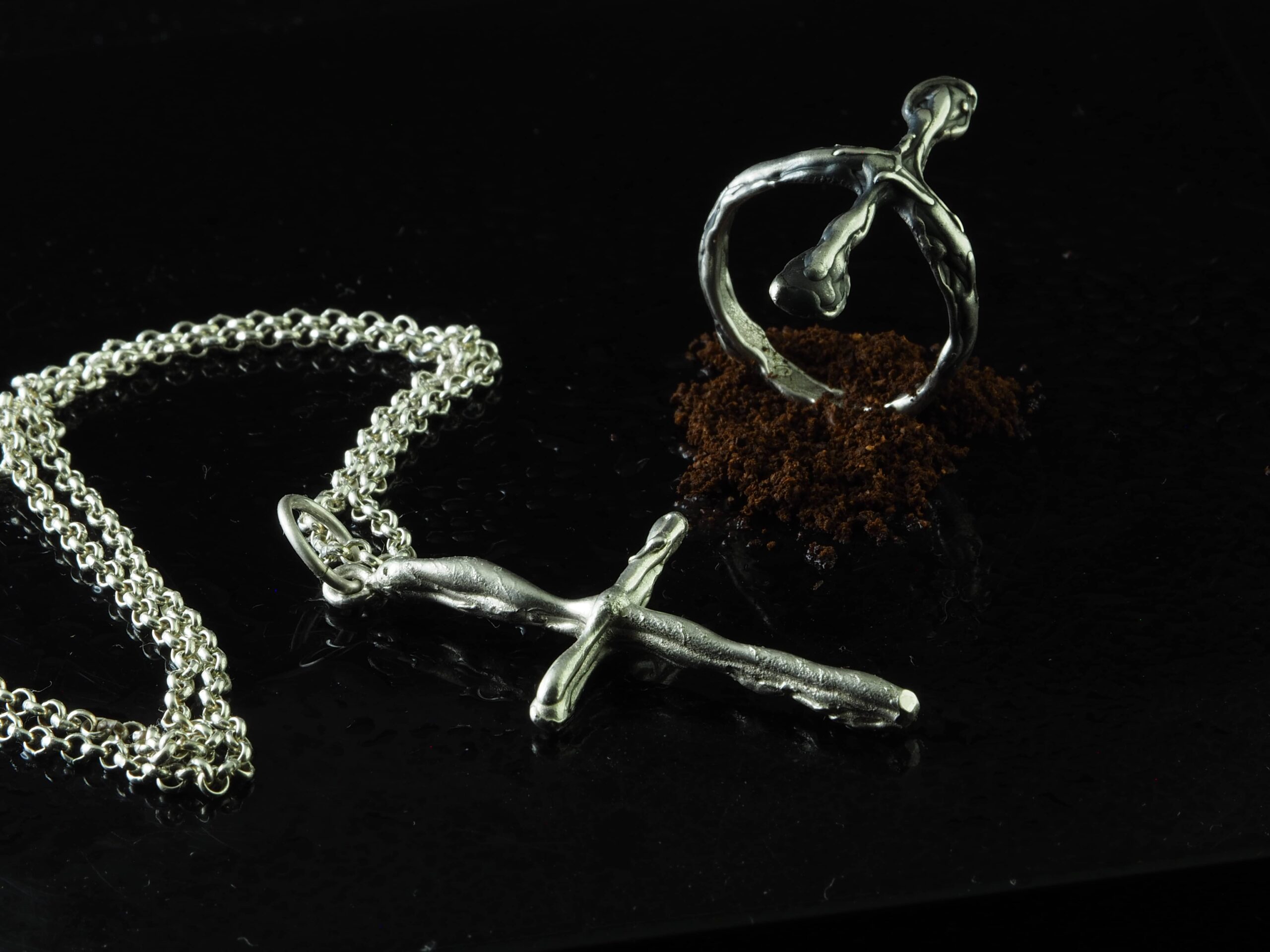 Cruce Argint si Inel (Set)